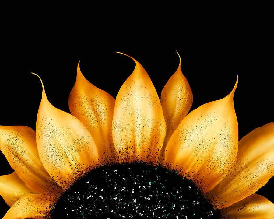 Folk Art Sunflower Painting by Brenda Bryant
