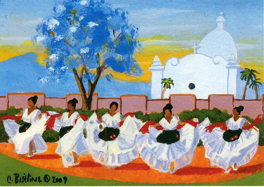 Folklorico dancers Painting by Claire Bistline Fine Art America