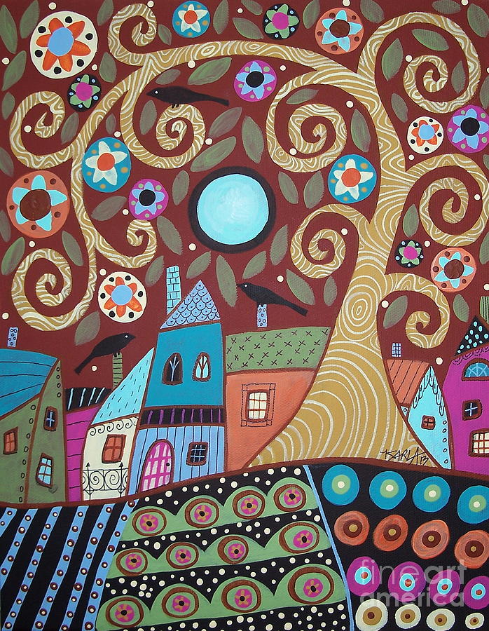 Folksy Village Painting by Karla Gerard