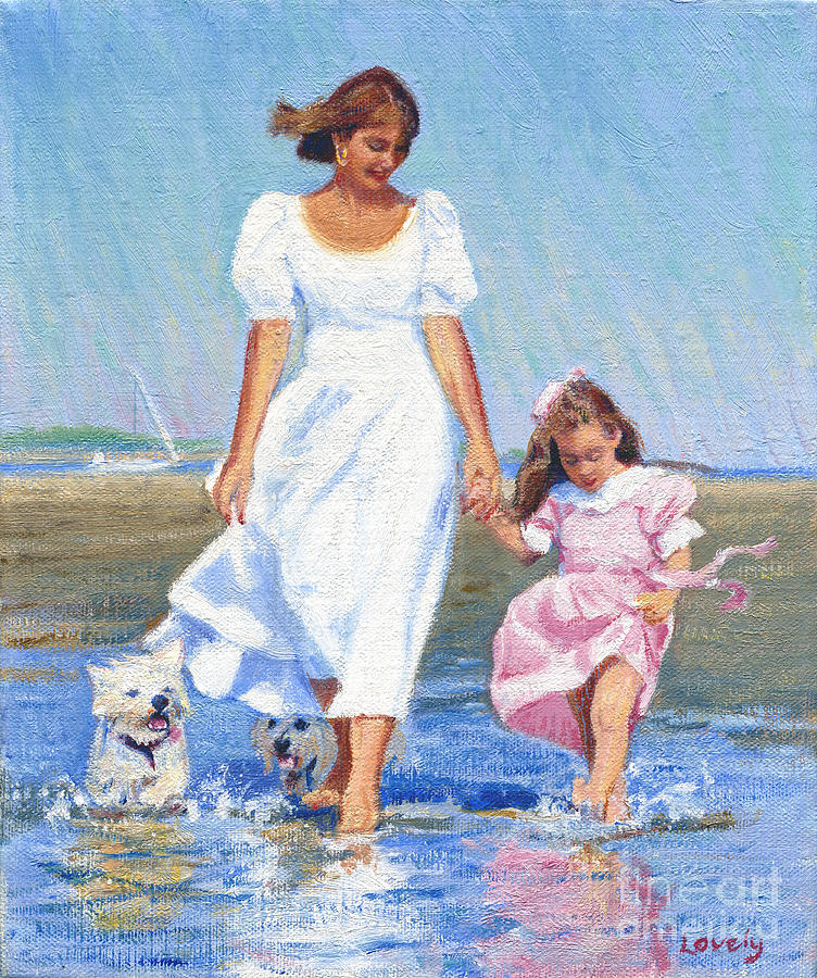 Mommy and Leslie Painting by Candace Lovely