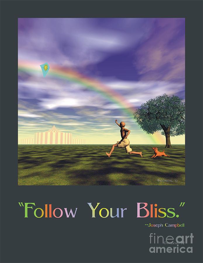 Animal Digital Art - Follow Your Bliss Poster 2 by Walter Neal