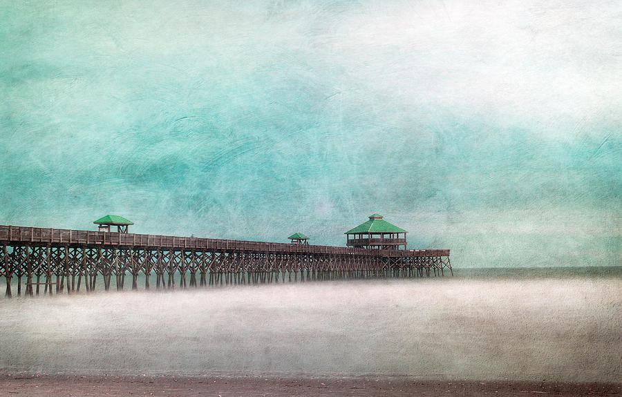 Folly Beach Pier with Texture Photograph by Joye Ardyn Durham