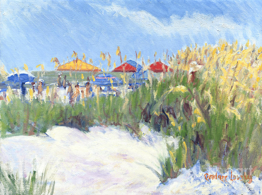Umbrella Painting - Folly Field Beach August by Candace Lovely