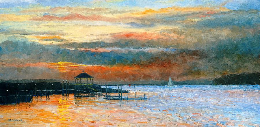 Folly Sunset Painting by Keith Wilkie