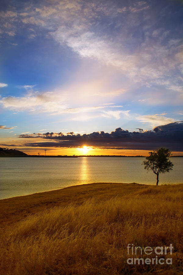 Sunset Photograph - Folsom Lake sunset by Rima Biswas