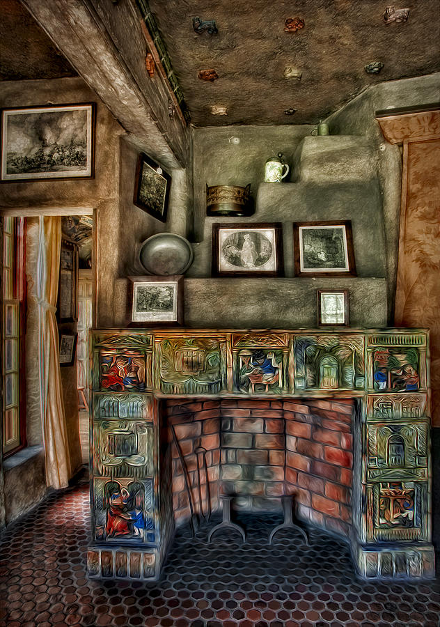Fonthill Castle Bedroom Fireplace Photograph by Susan Candelario