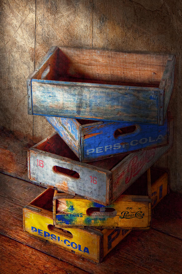 Savad Photograph - Food - Beverage - Pepsi-Cola boxes by Mike Savad Savad Photograph - Food - Beverage - Pepsi-Cola boxes by Mike Savad