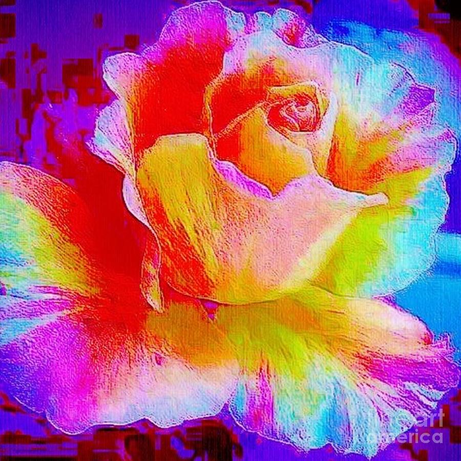 Colors Painting - Rainbow Rose by Catherine Lott