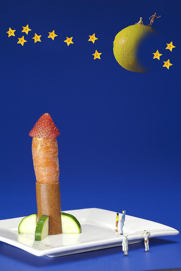 Food rocket exploring moon and stars food physics Photograph by Paul Ge
