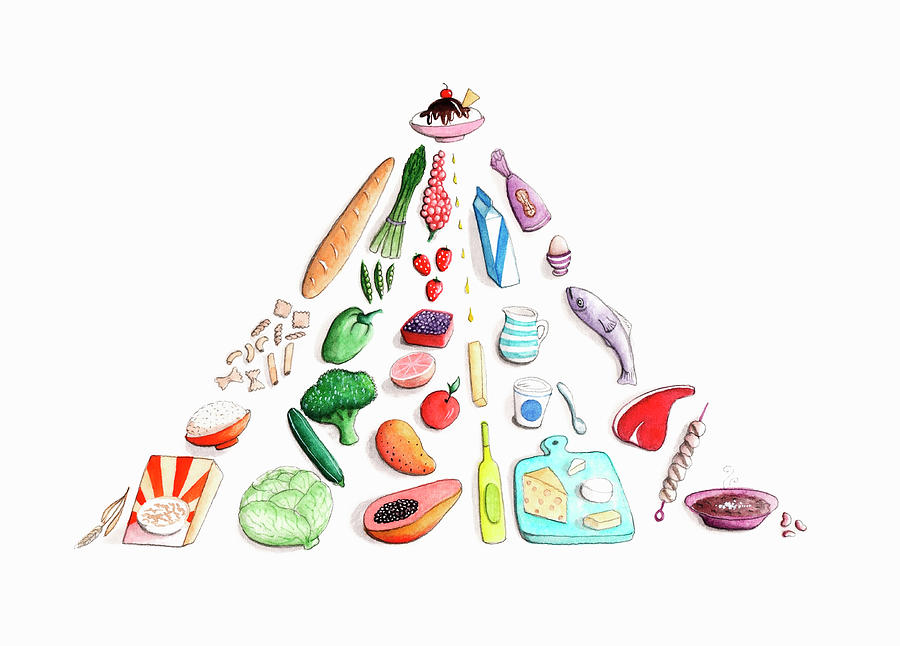 Foods Arranged In Pyramid Photograph by Ikon Ikon Images