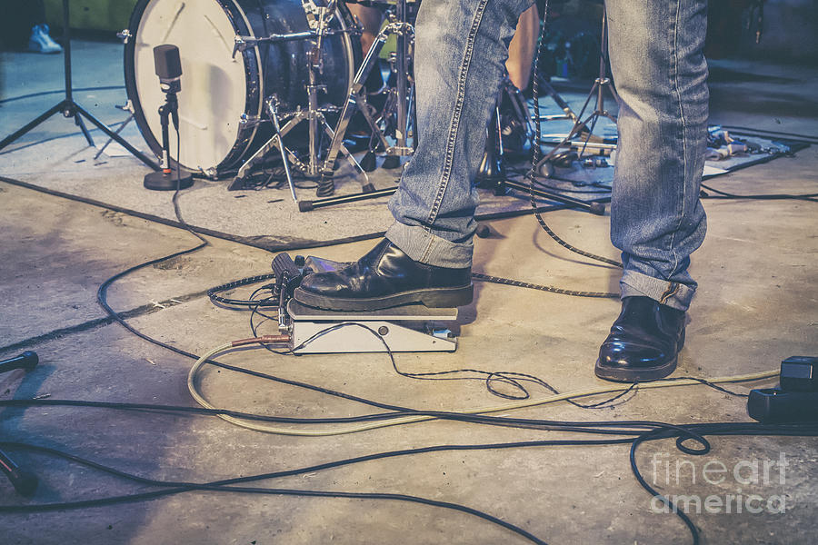 Music Photograph - Foot on guitar pedal by Patricia Hofmeester