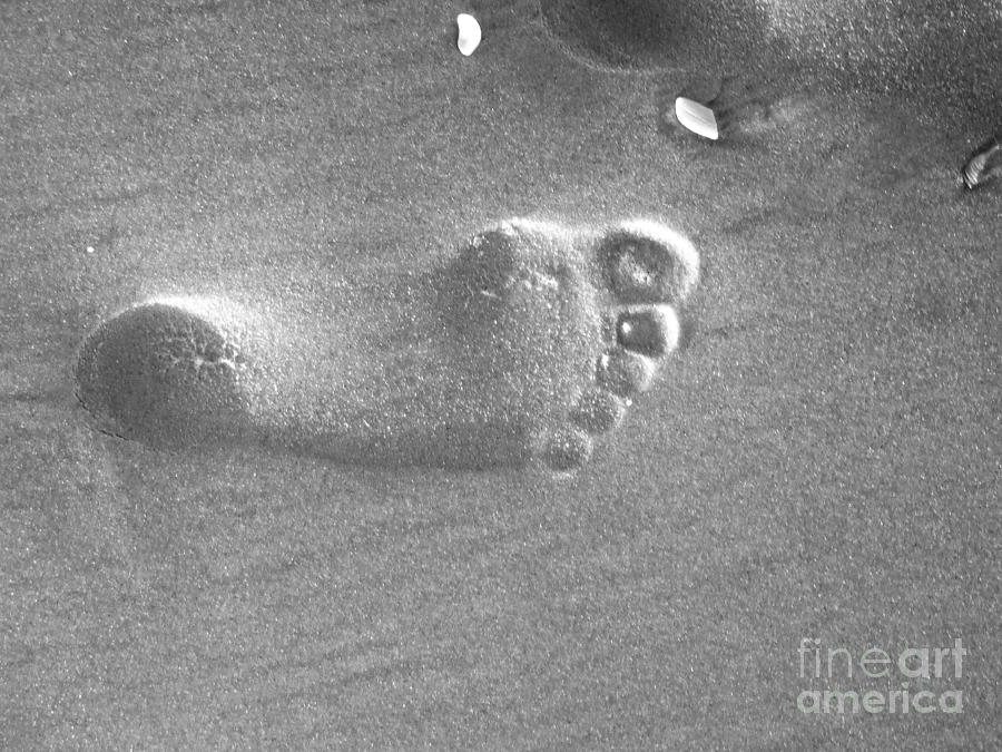 Foot Print In Black and White Photograph by Jocelyn Stephenson