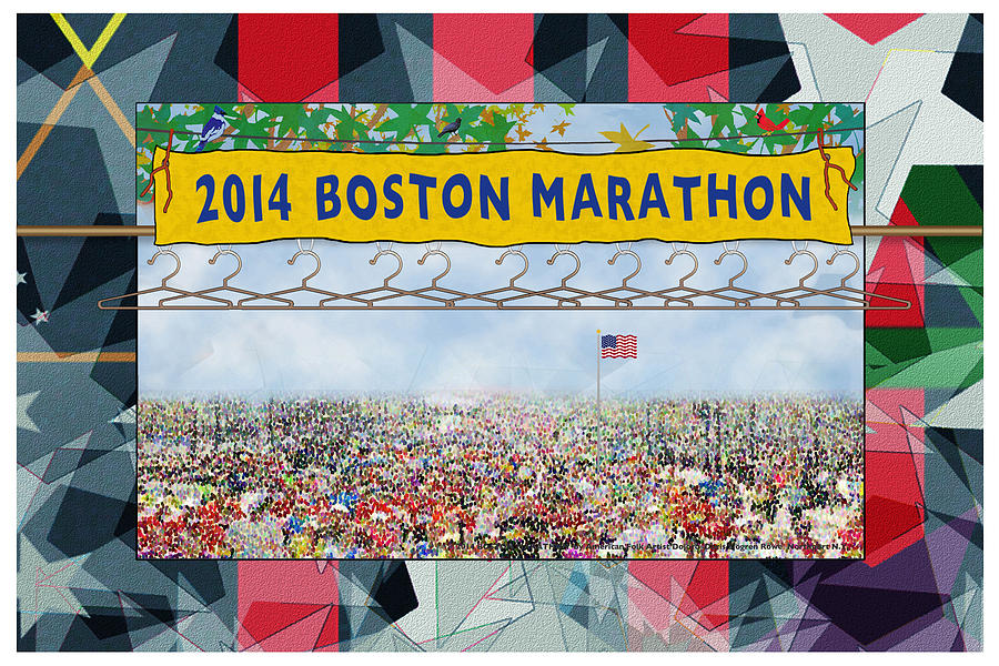 Foot Race - Boston Marathon Digital Art by Doris Rowe