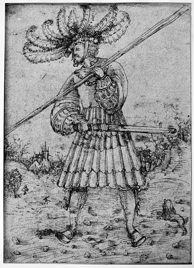 Foot Soldier, C1510 Drawing by Granger