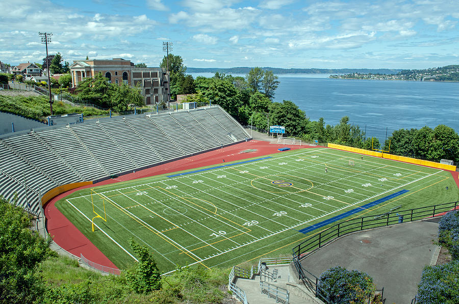 Football Field Photograph - Football Field by the Bay by Tikvahs Hope
