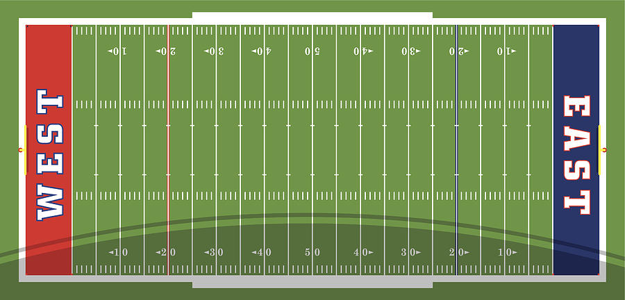 Football Field Vector Drawing by Vectorloop