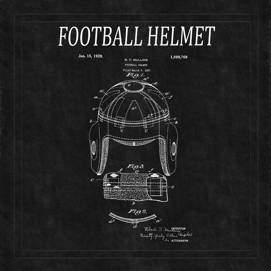 Football Helmet Patent 2 Photograph by Andrew Fare