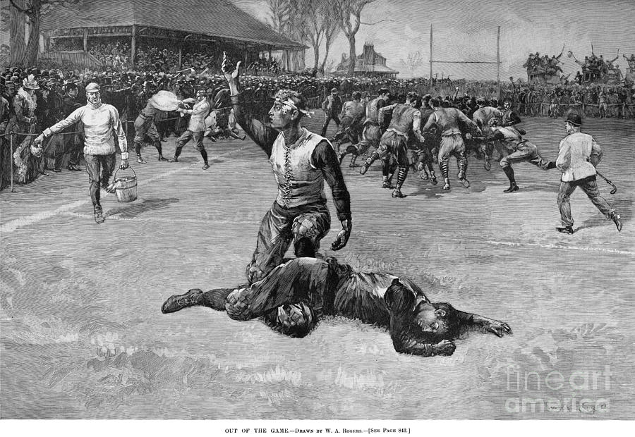 Football Injury, 1891 Photograph by Granger