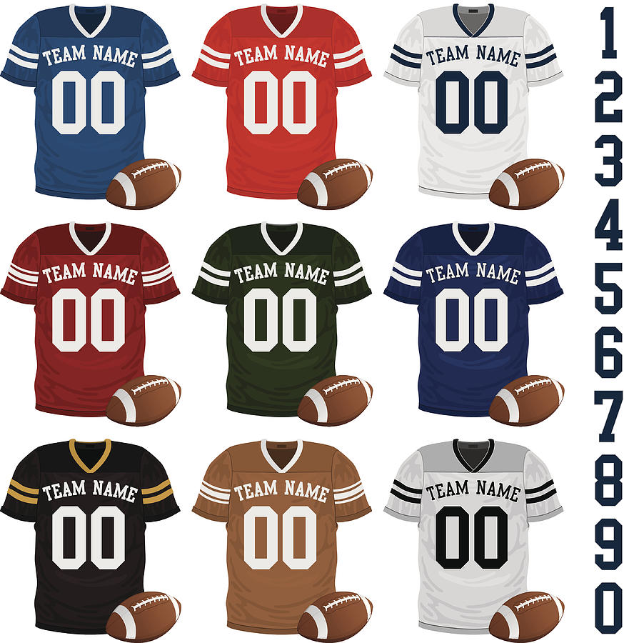 Football Jersey Collection Drawing by Stevezmina1