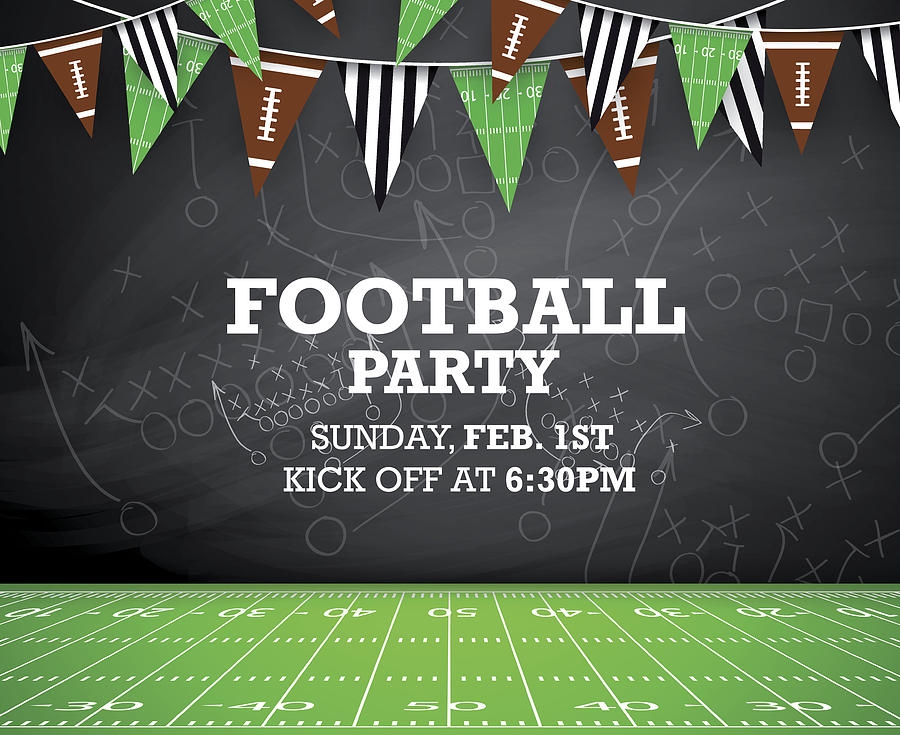 Football party invitation Drawing by Traffic_analyzer