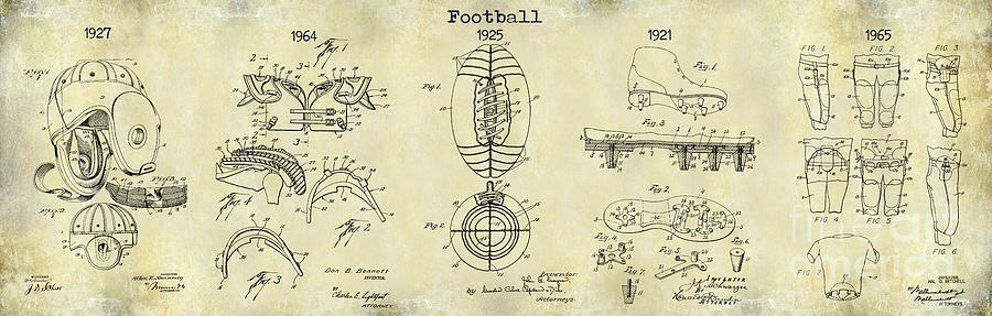 Football Patent History Drawing Photograph by Jon Neidert
