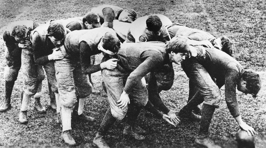 Football Players, C1890 Photograph by Granger