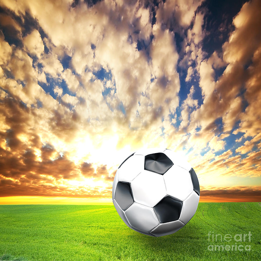 Soccer Photograph - Football soccer ball on green grass by Michal Bednarek