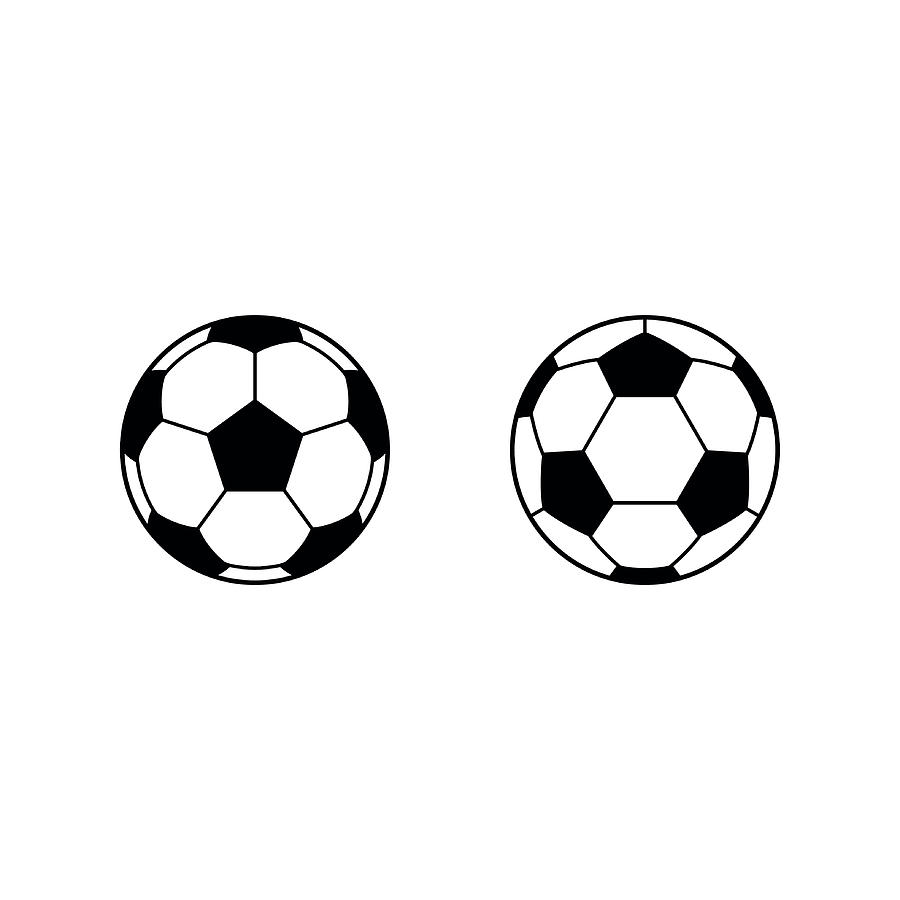 Football, Soccer ball vector icons Drawing by Jamielawton
