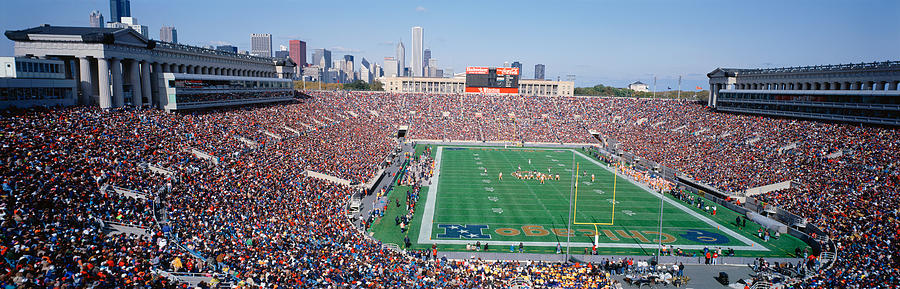 Football, Soldier Field, Chicago Photograph by Panoramic Images