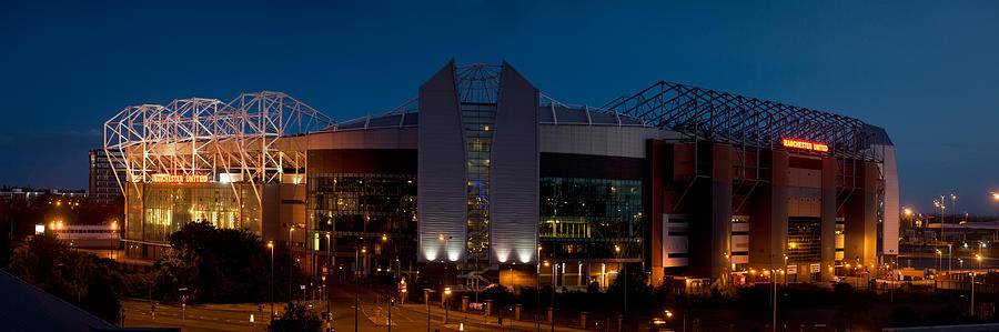 Football Stadium Lit Up At Night, Old Photograph by Panoramic Images