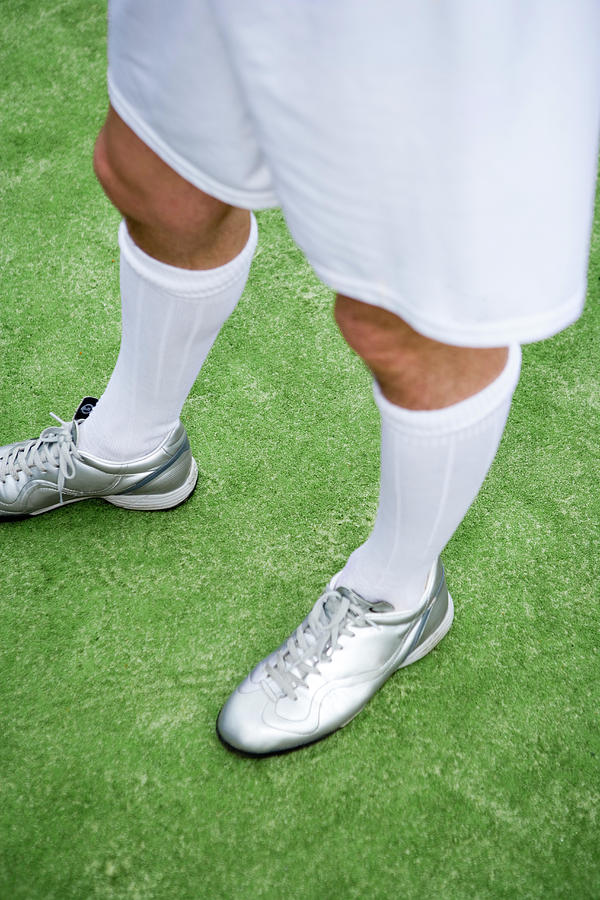 Boot Photograph - Footballers Legs by Gustoimages/science Photo Library