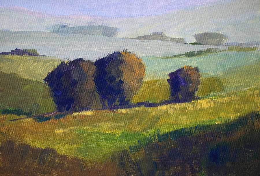 Tree Painting - Foothills Landscape by Nancy Merkle