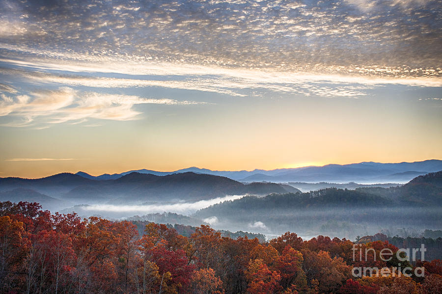 Foothills Parkway Fall Morning Photograph by Jennifer Ludlum