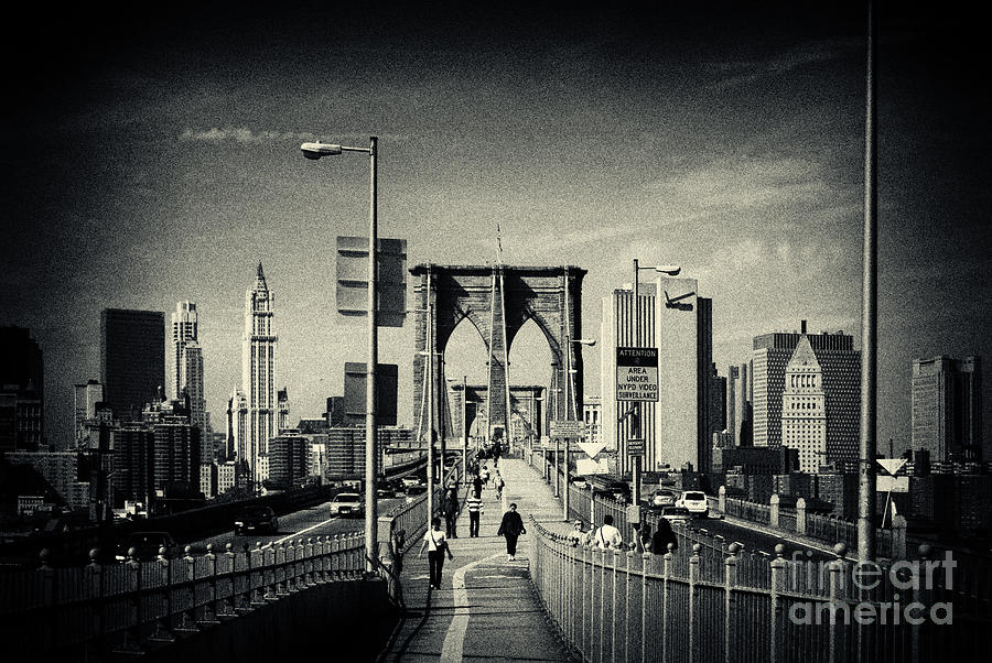 Footpath Over Brooklyn Bridge New York City Photograph