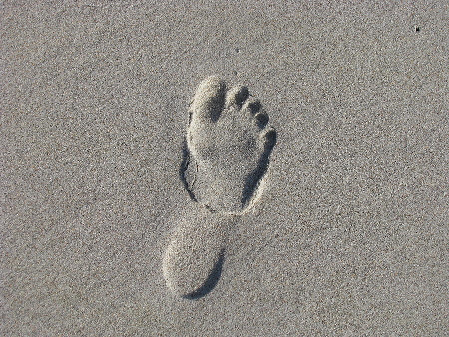 Nature Photograph - Footprint in the Sand by Ellen Meakin