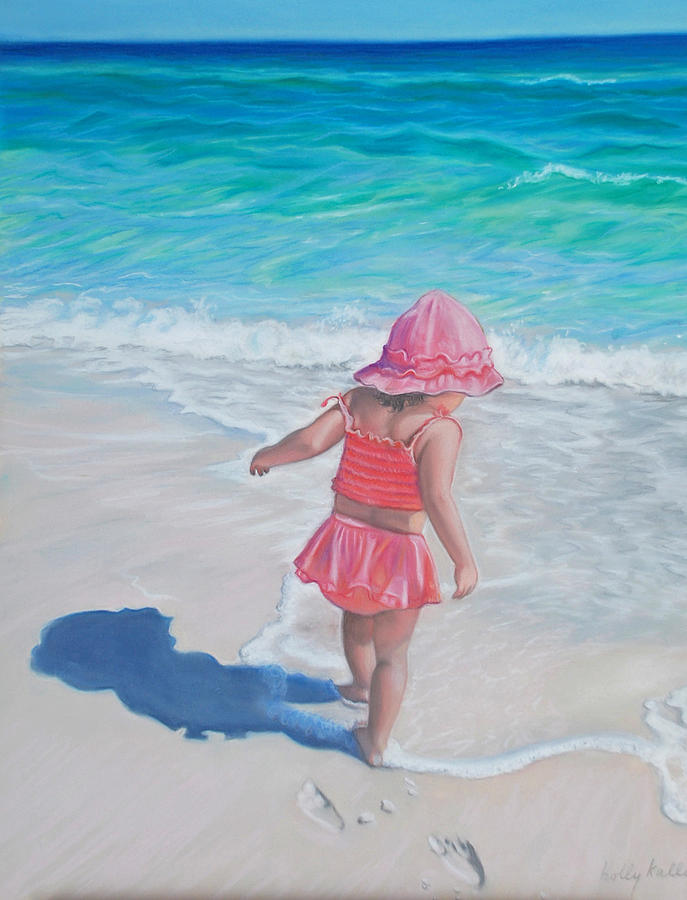Footprints in the Sand Pastel by Holly Kallie