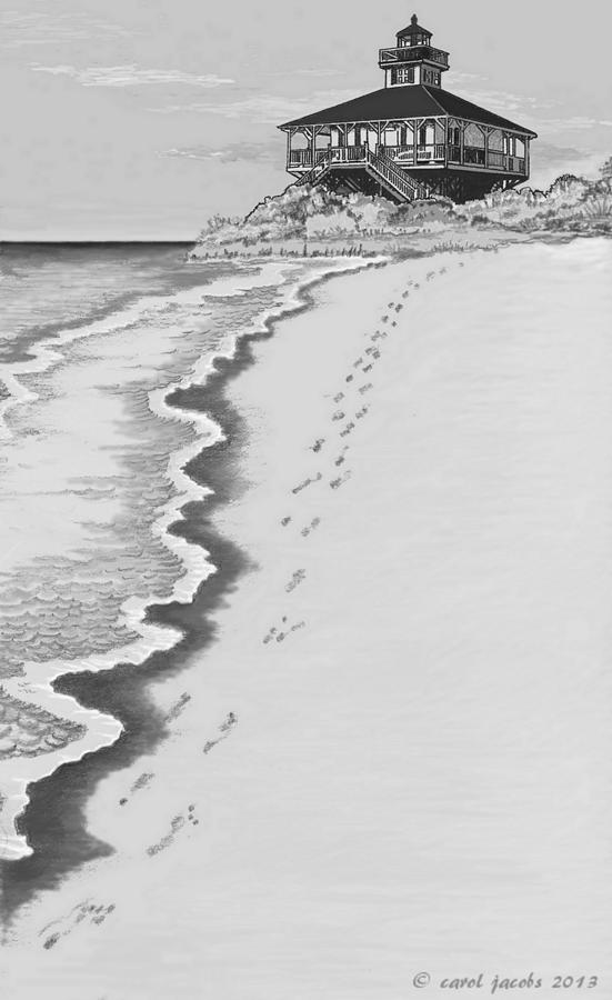 Footprints on Boca Beach Digital Art by Carol Jacobs