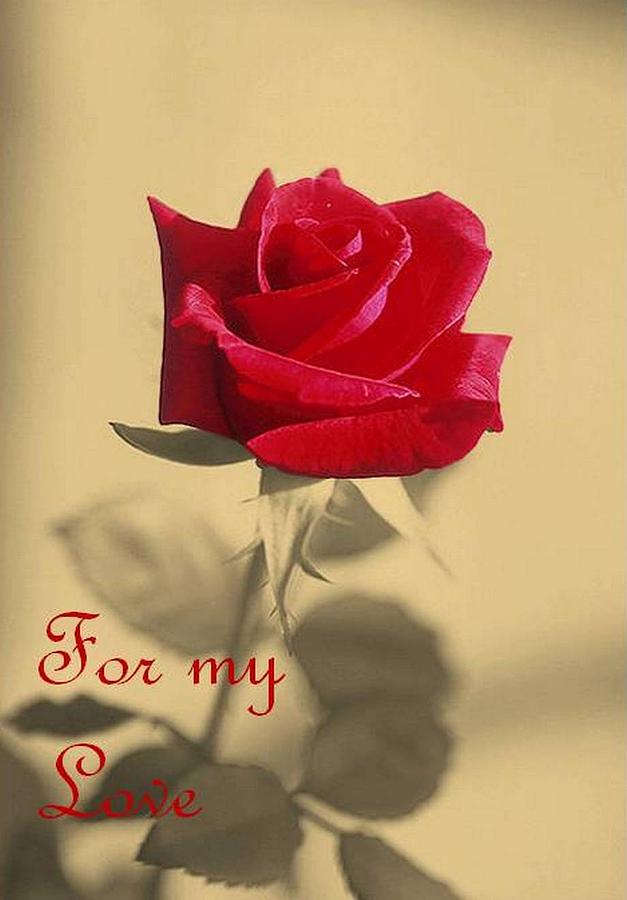 For My Love Vintage Valentine Greeting Card  Photograph by Taiche Acrylic Art