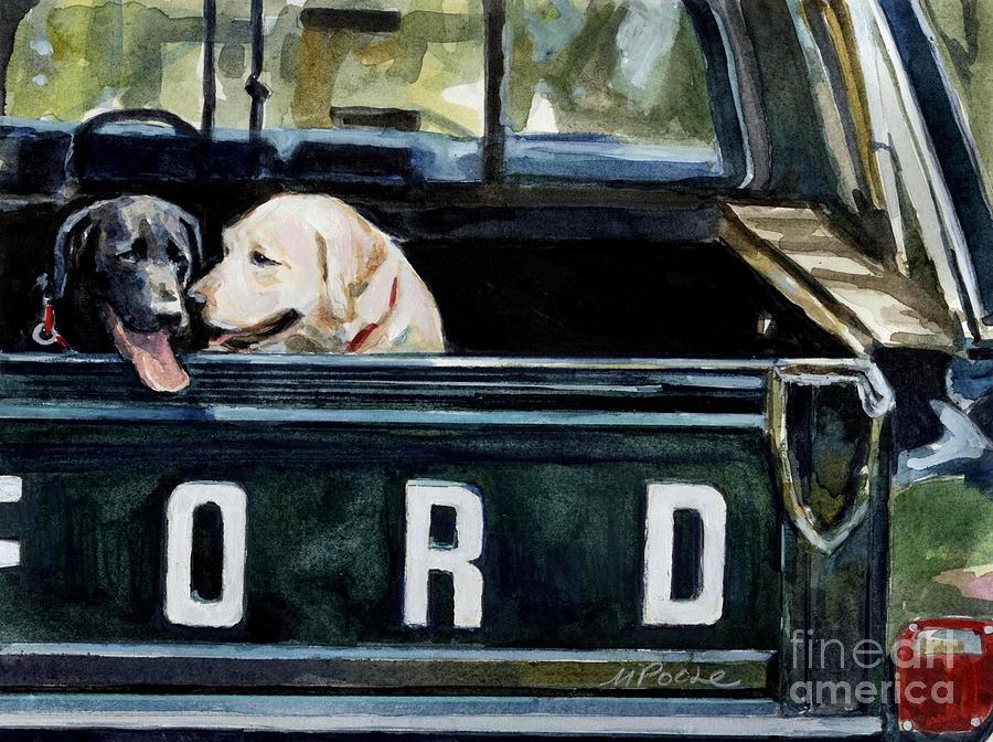 For Our Retriever Dogs Painting by Molly Poole