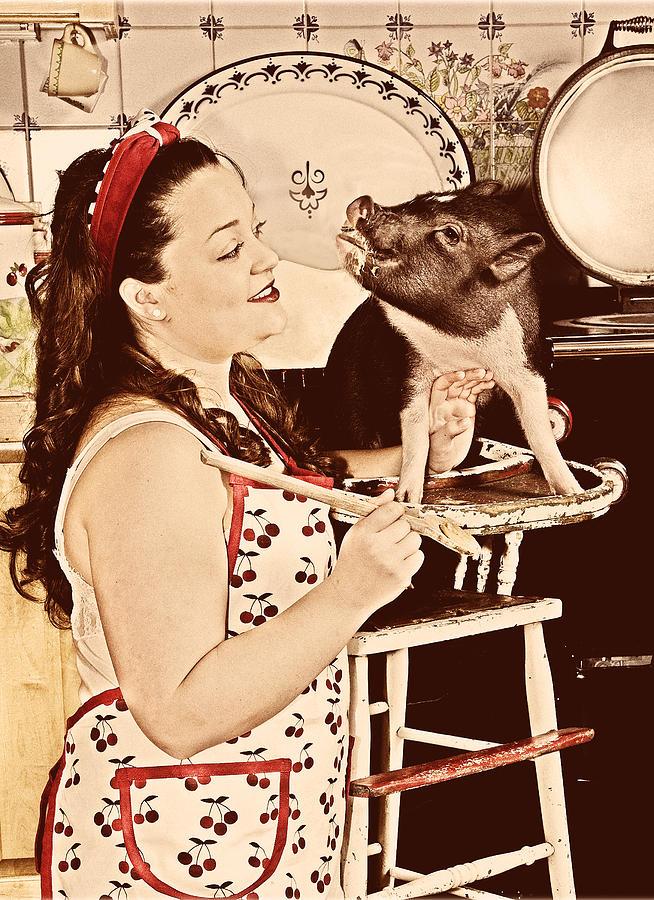 For the Love of a Pig Digital Art by Susan Stone