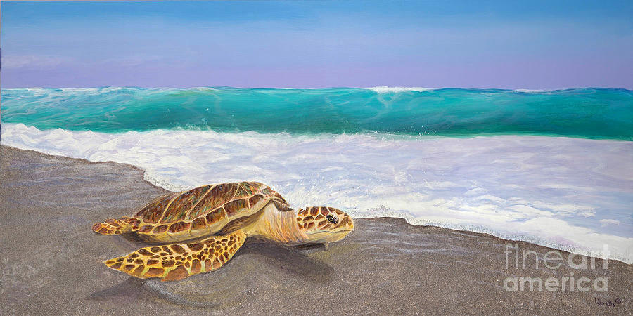 Turtle Painting - For the Next Generation by Lynne Barletta