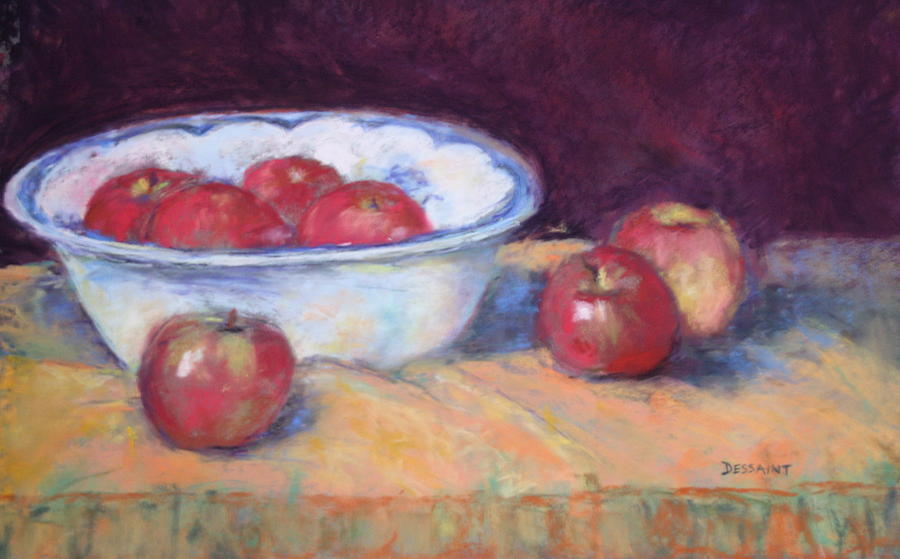 Apple Painting - For the Table by Linda Dessaint