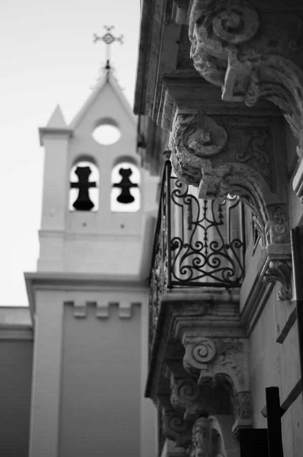 Antique chrystian church building with two bells - For Whom the Bell Tolls Photograph by Pedro Cardona Llambias