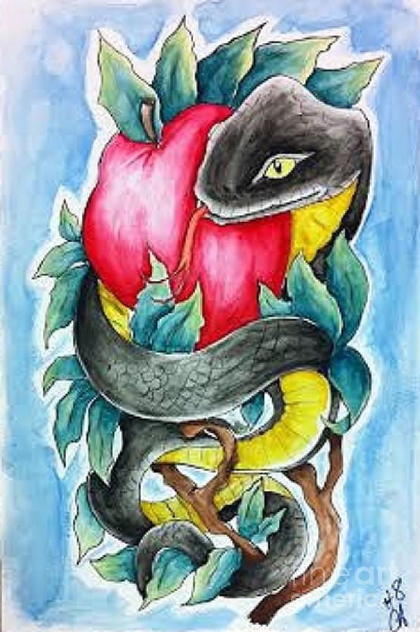 Snake Painting - Forbbiden Fruit by Cable Angel