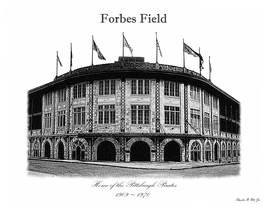 Ballpark Drawing - Forbes Field by Charles Ott Ballpark Drawing - Forbes Field by Charles Ott