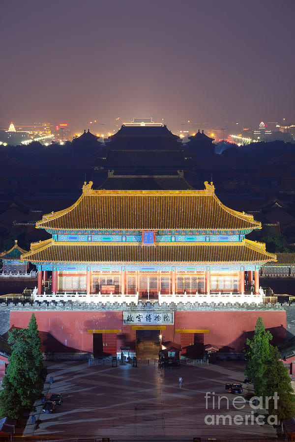 Forbidden city at night Beijing China Photograph by Matteo Colombo