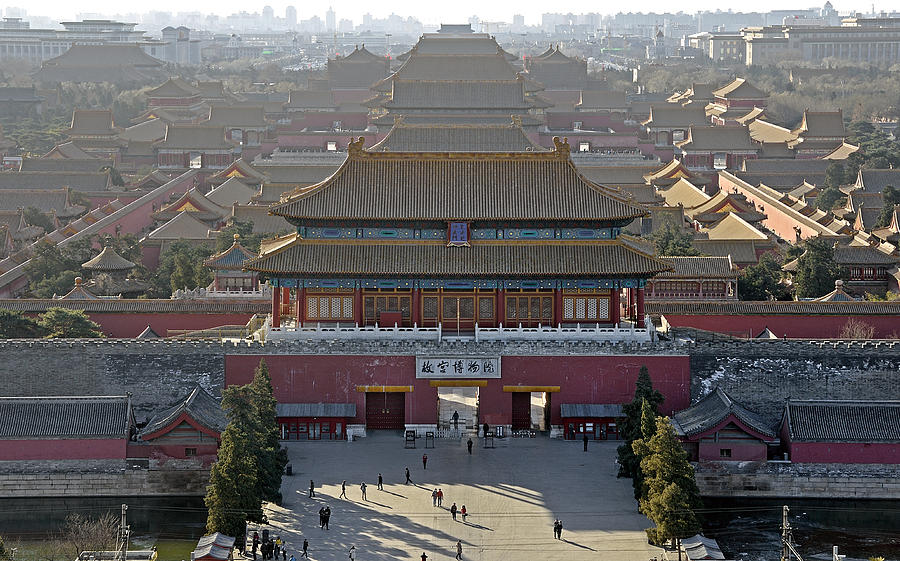 Forbidden City from above - Beijing China Photograph by Brendan Reals