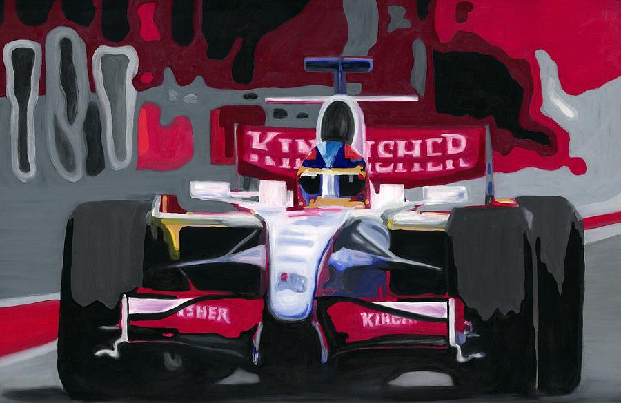 Force India Rising Monaco Painting by Ran Andrews