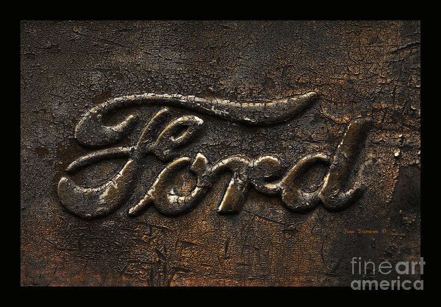 Ford Antique Pickup Truck Logo Photograph