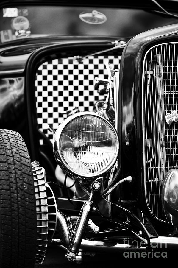 Black And White Photograph - Ford Dragster Monochrome by Tim Gainey